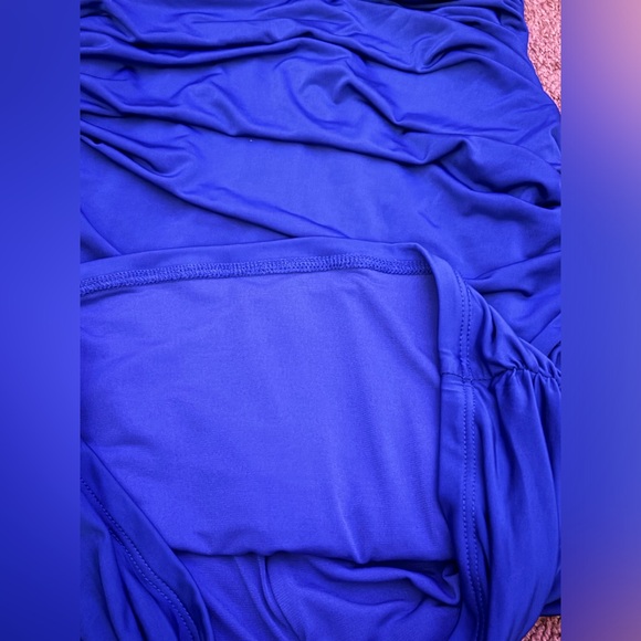 Blue homecoming dress. Short ruched deep blue dress size small Lucy in the Sky - Picture 8 of 10